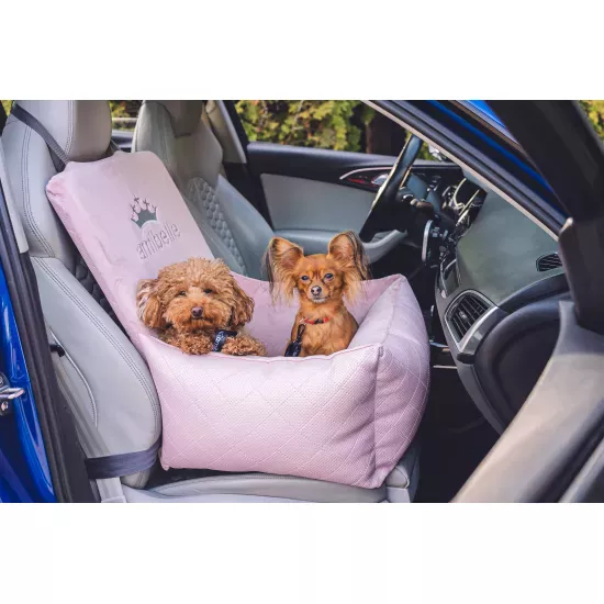 Fotelik samochodowy dla psa - Bella różowy