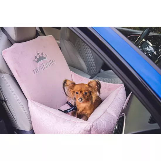 Fotelik samochodowy dla psa - Bella różowy